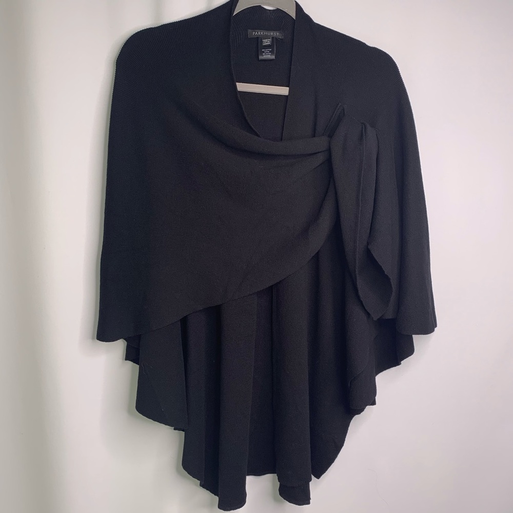 Parkhurst Black Knit Shawl OS